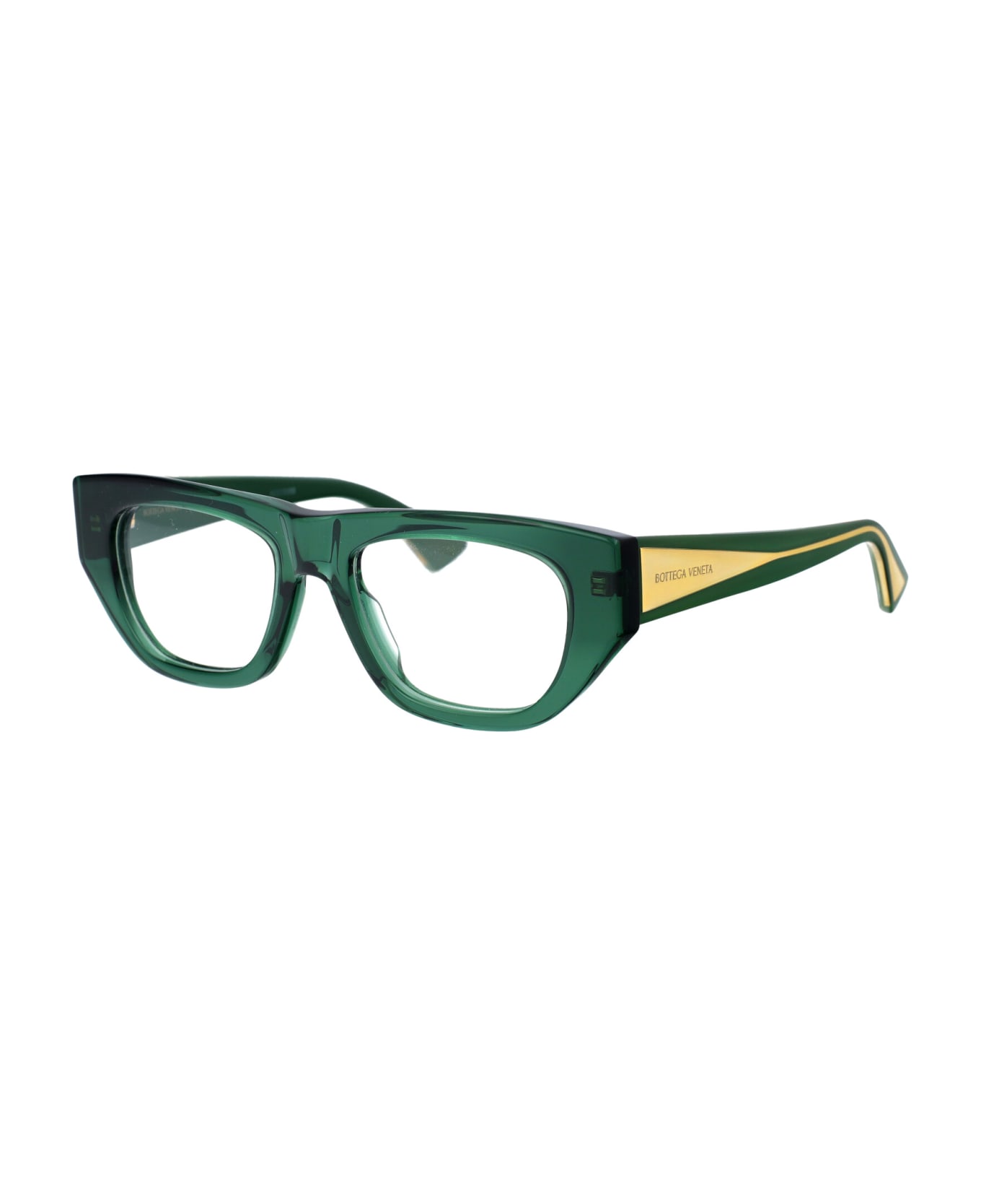 Bottega Veneta Eyewear Bv1279o Glasses - 003 GREEN CRYSTAL TRANSPARENT アイウェア