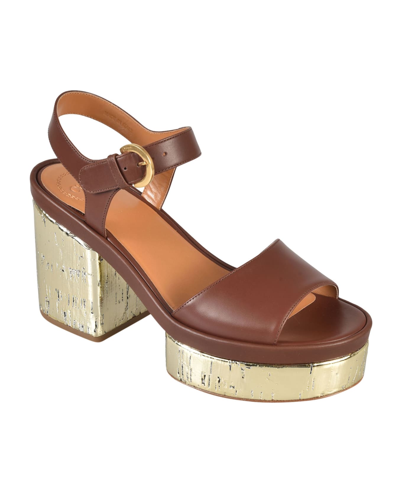 Chloé Odina Leather Sandals - Brown