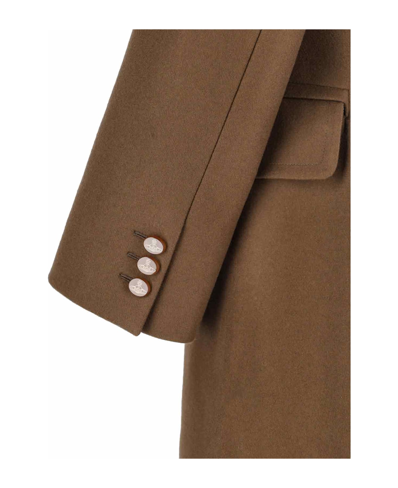 Vivienne Westwood Double-breasted Wool And Cashmere Coat - Brown