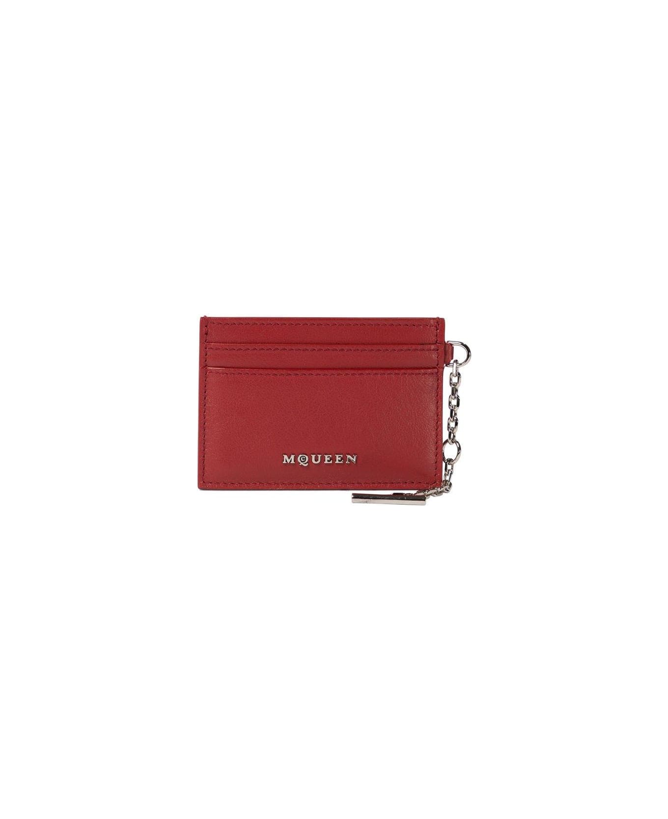 Alexander McQueen Sling Logo Plaque Card Holder - RED