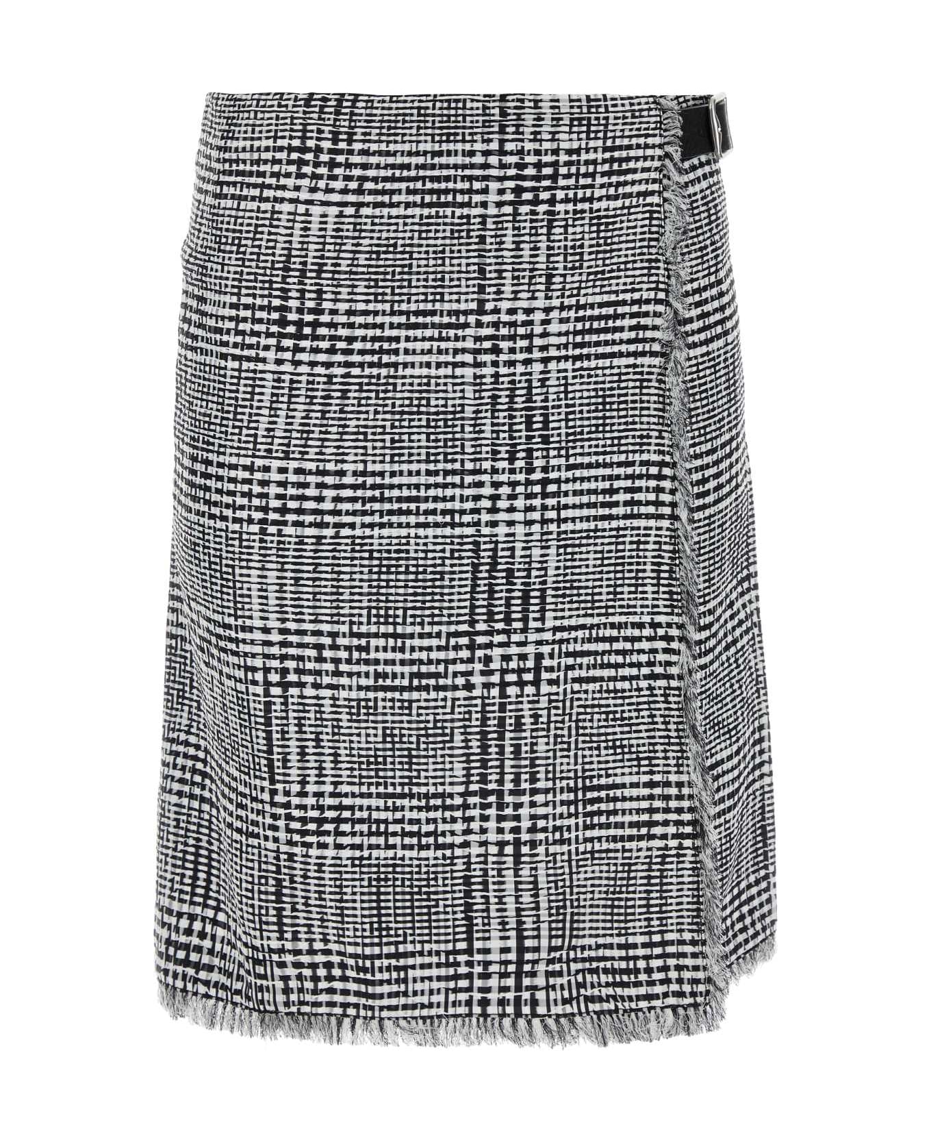 Burberry Embroidered Houndstooth Skirt - MONOCHROMEIPPTTN