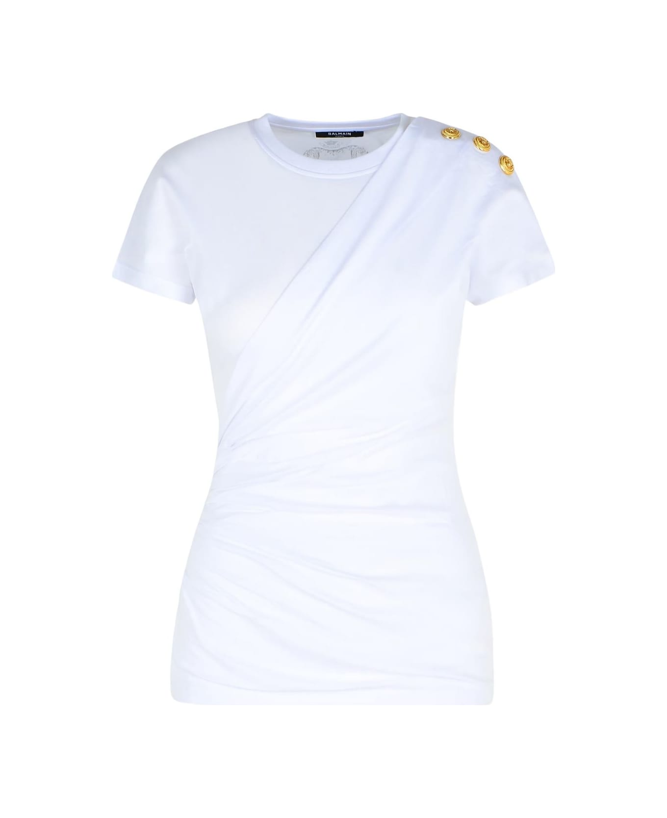 Balmain Knotted Cotton T-shirt - White