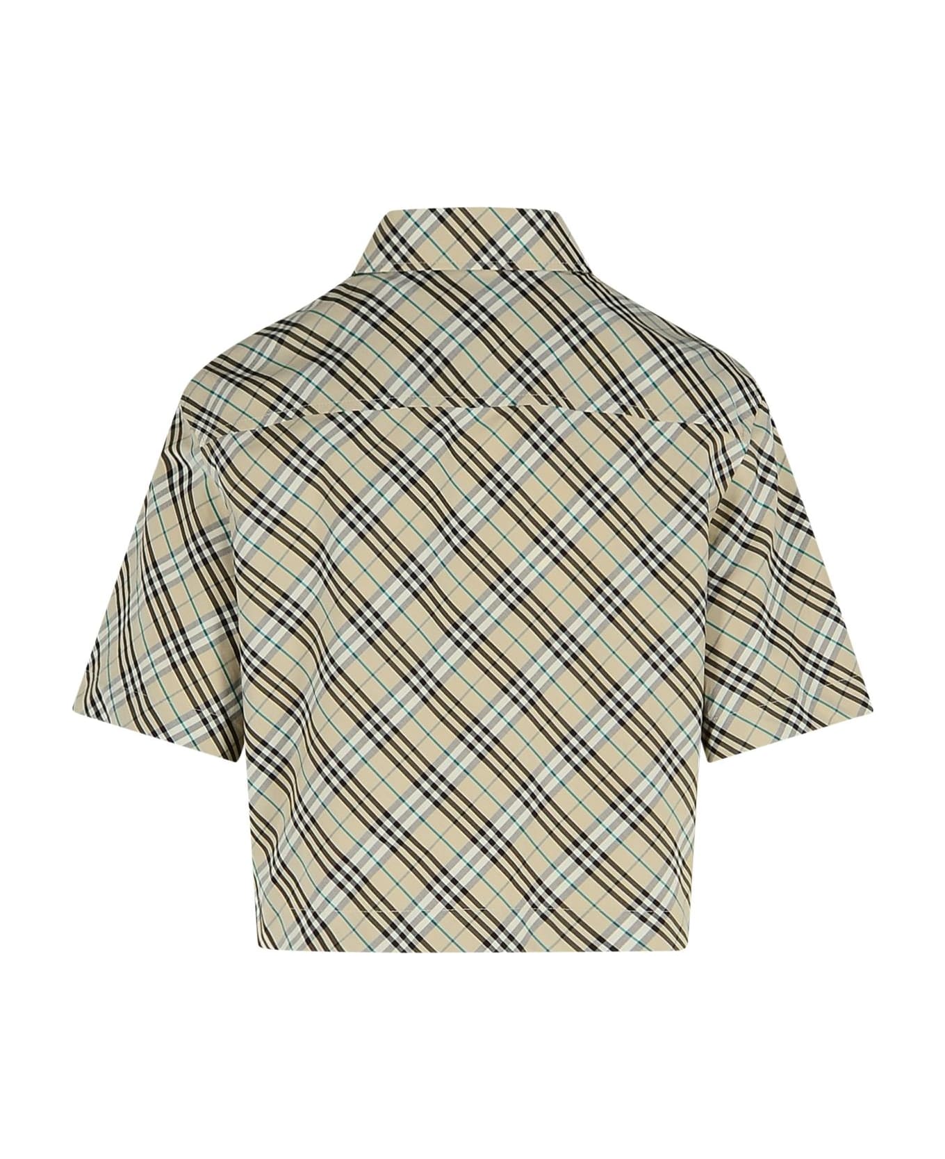 Burberry Cream Cotton Shirt - NEUTRALS