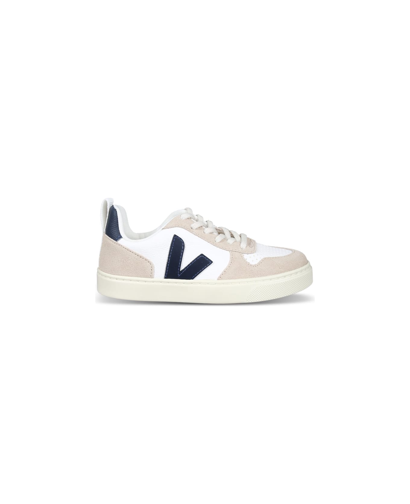 Veja Ivory Sneakers For Kids With Logo - Ivory