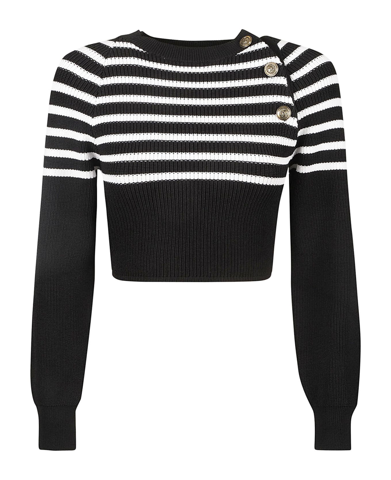 Philosophy di Lorenzo Serafini Ribbed Cropped Sweater - Black/White ニットウェア