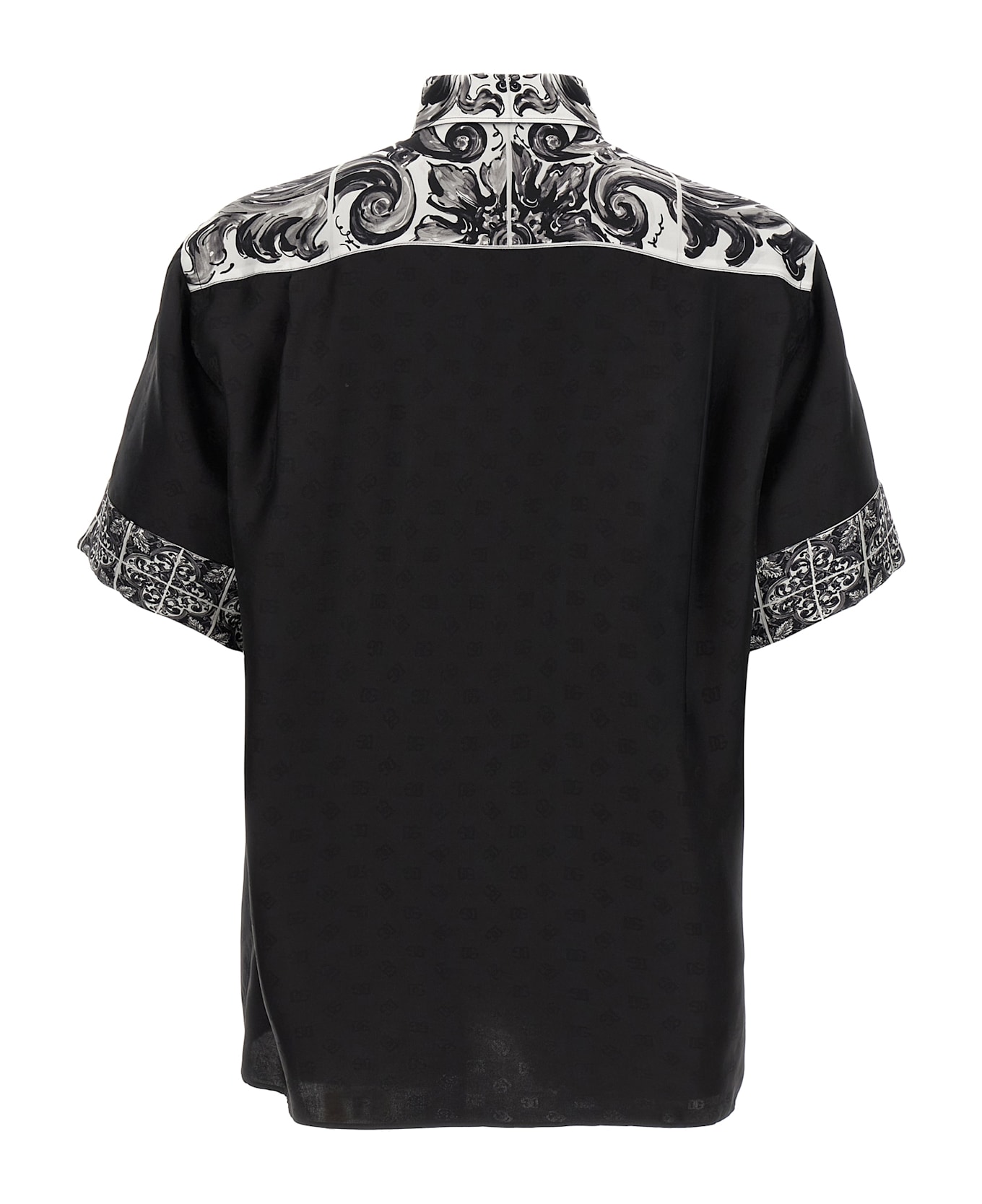 Dolce 
Gabbana 
hawaii
 Silk Shirt - White/Black