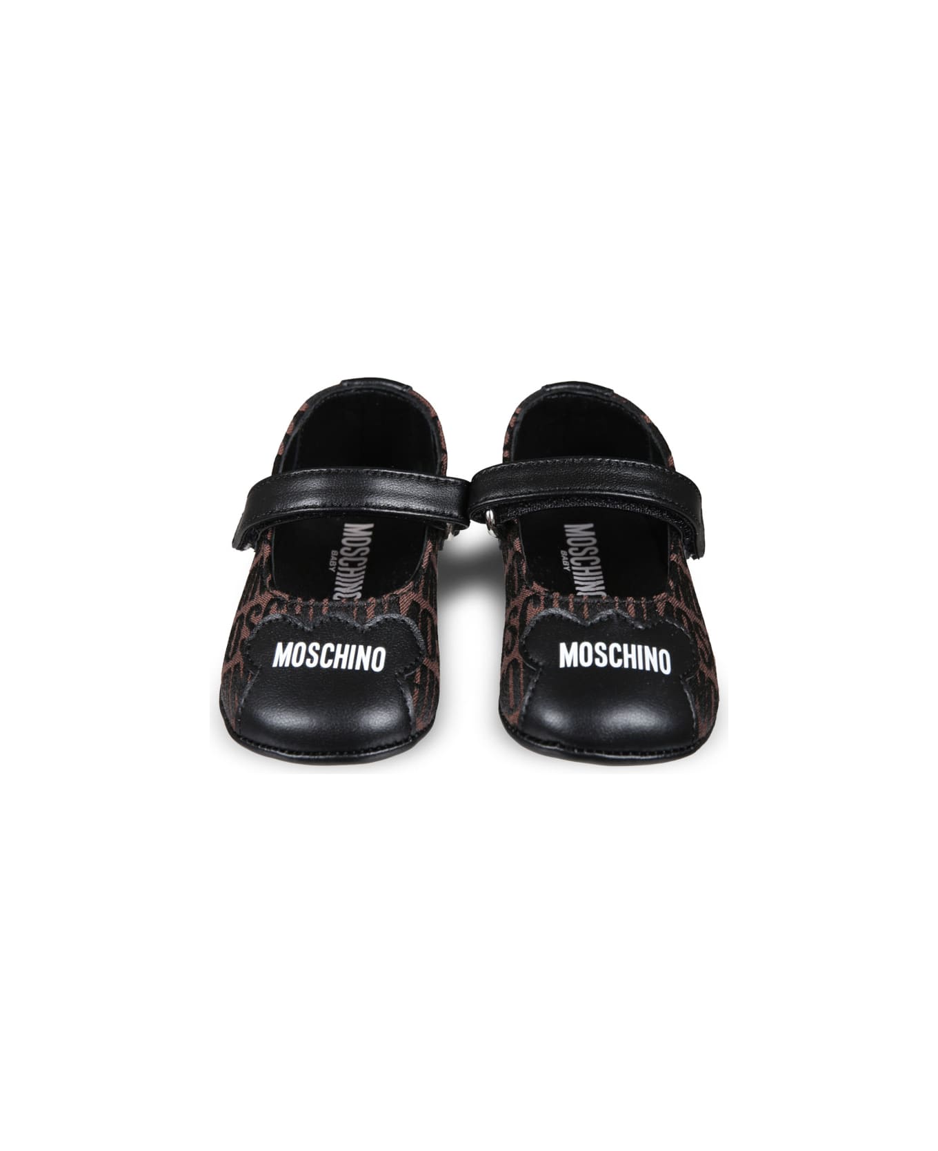 Moschino Brown Ballet Flats For Baby Girl With Logo - Brown