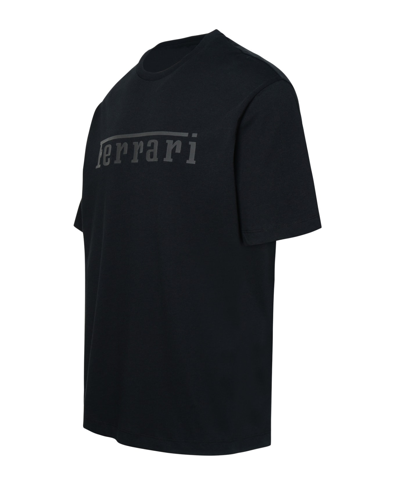 Ferrari Black Cotton T-shirt - Black
