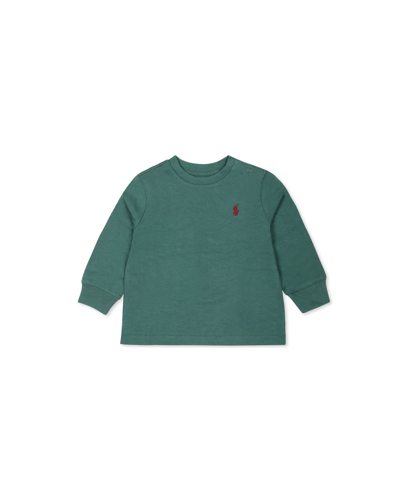 Ralph Lauren Green T-shirt For Baby Boy With Horse - Green