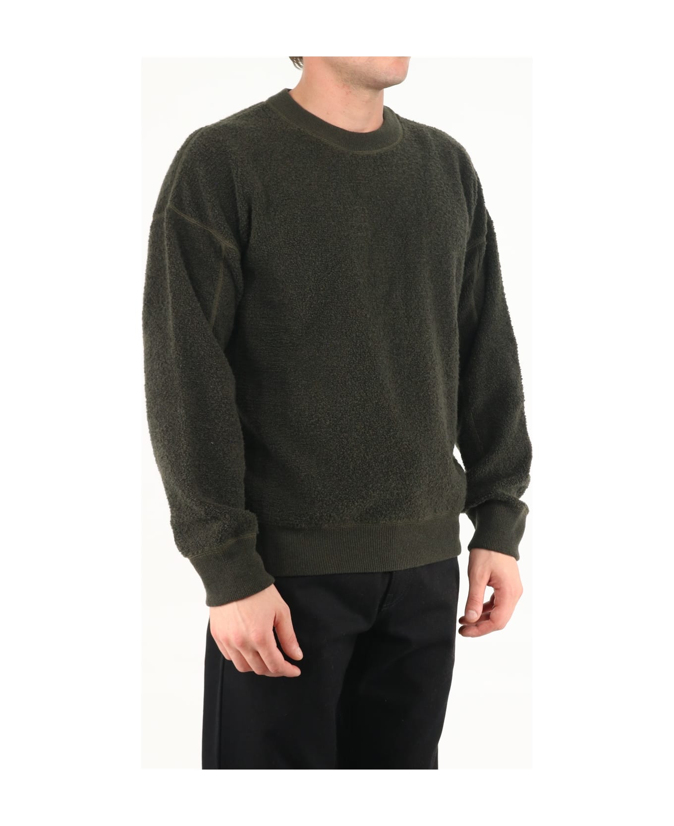 Ten C Military Green Reversible Sweater - GREEN
