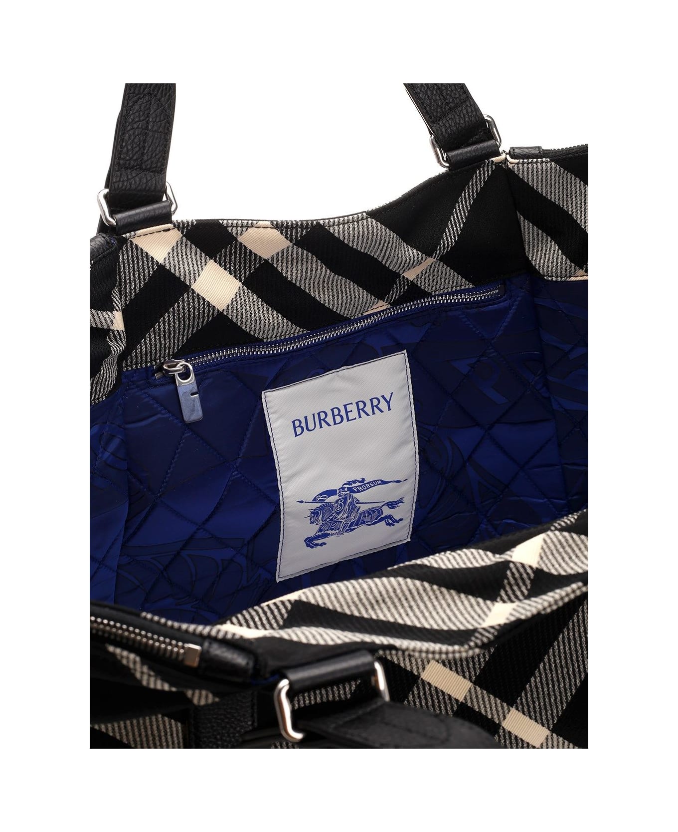Burberry "check" Tote Bag - Black