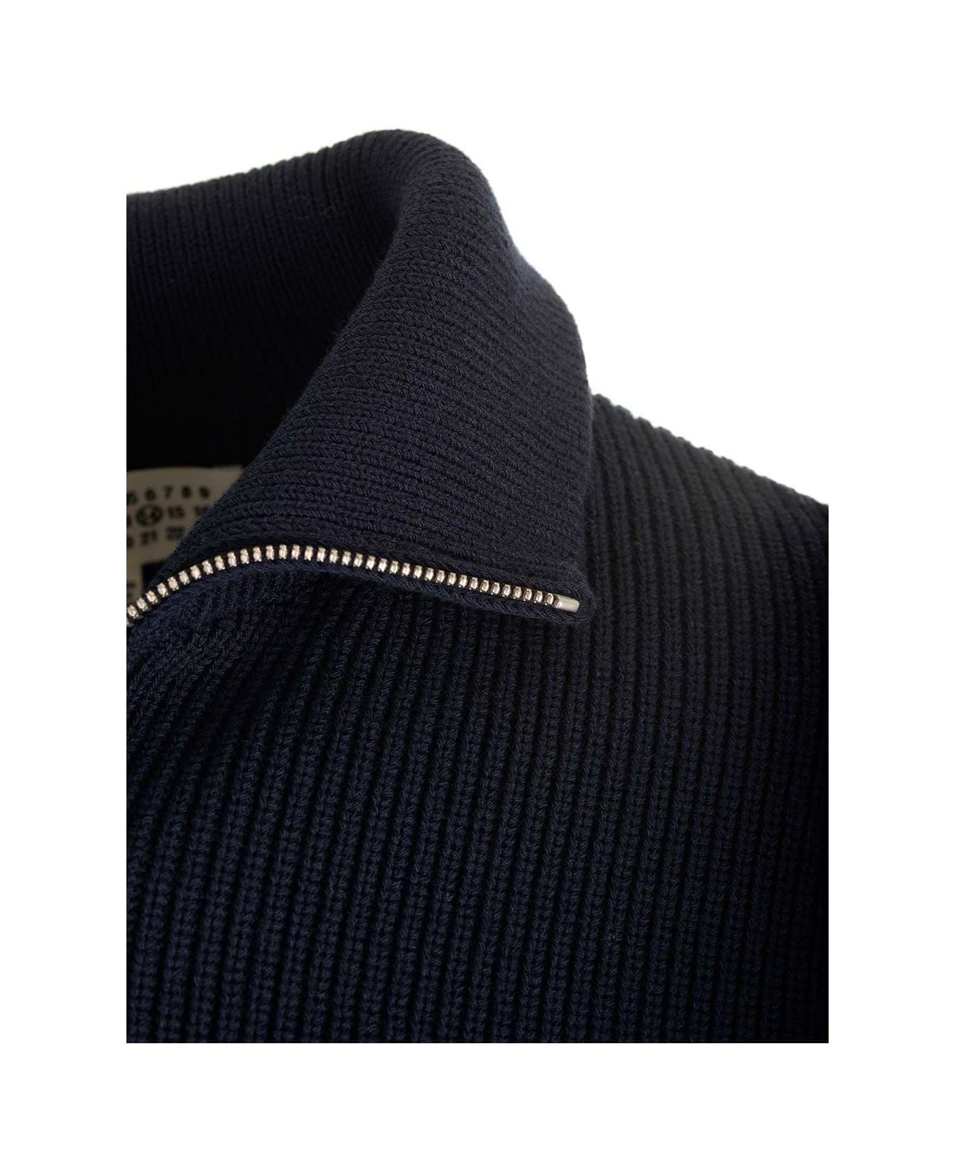 Maison Margiela Wool And Cotton Cardigan - Blue