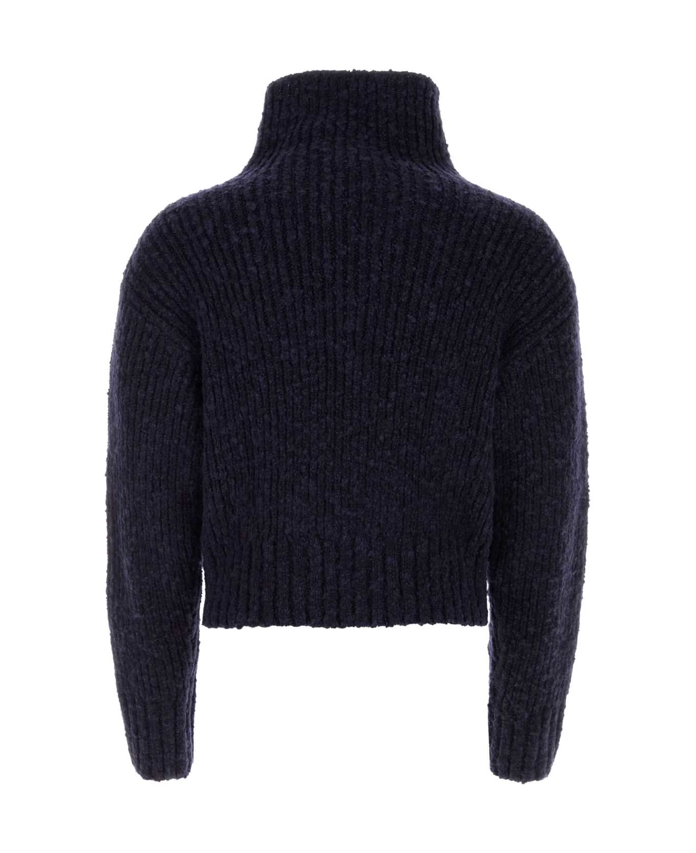 Ami Alexandre Mattiussi Midnight Blue Wool Blend Sweater - NIGHTBLUE