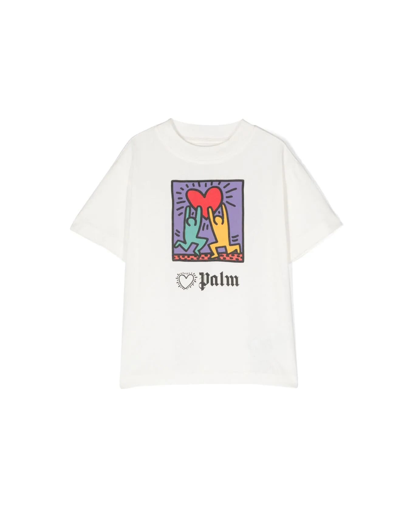 Palm Angels Pa X Kh Holding Heart Tee - Off White