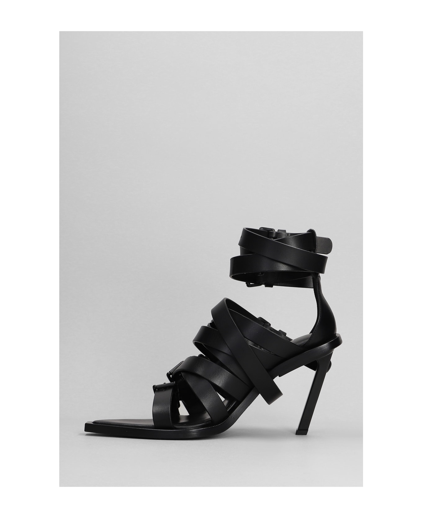 Ann Demeulemeester Sandals In Black Leather - black