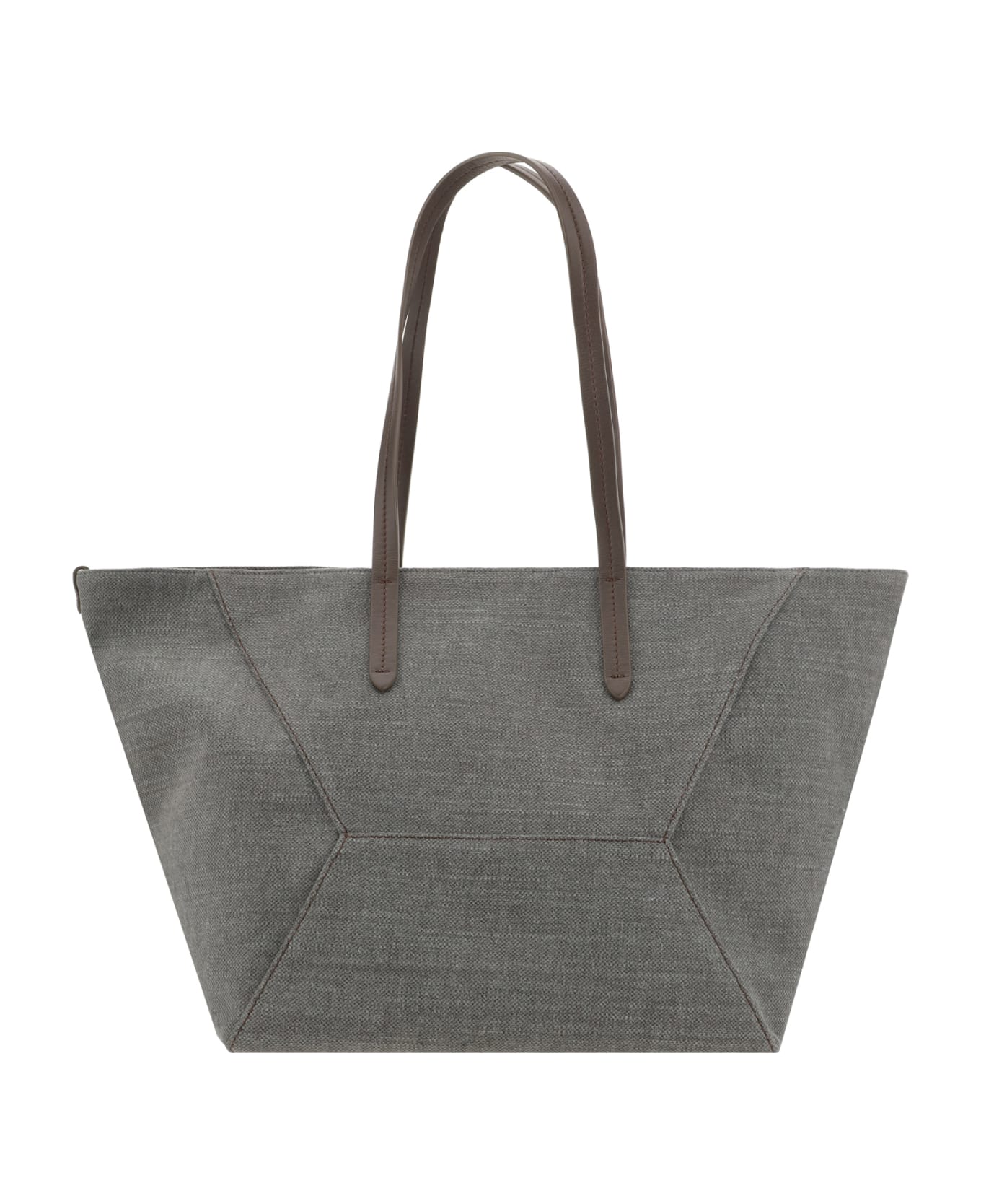 Brunello Cucinelli 'monile' Shopping Bag - Grey Seal