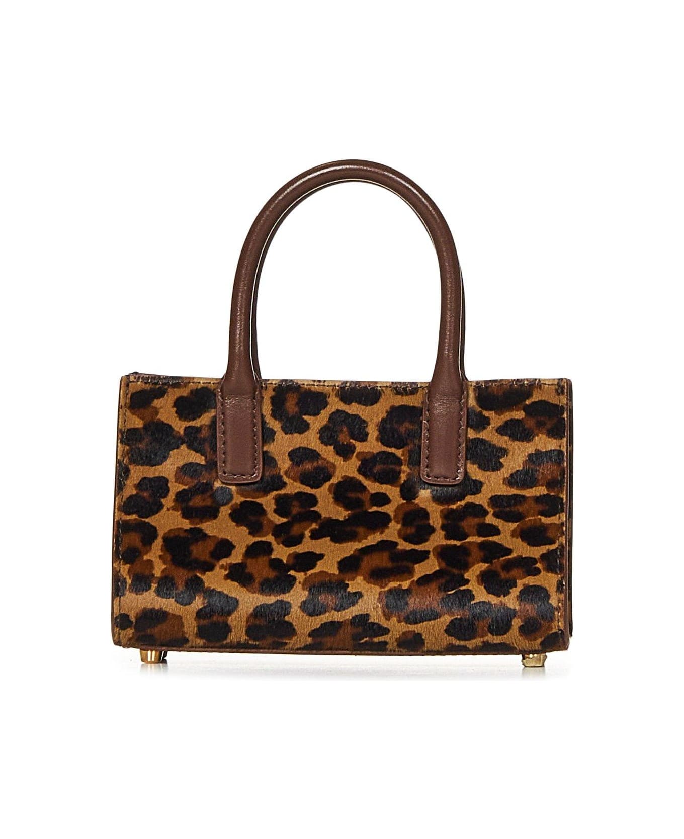 Versace Medusa-plaque Leopard Printed Tote Bag - Brown