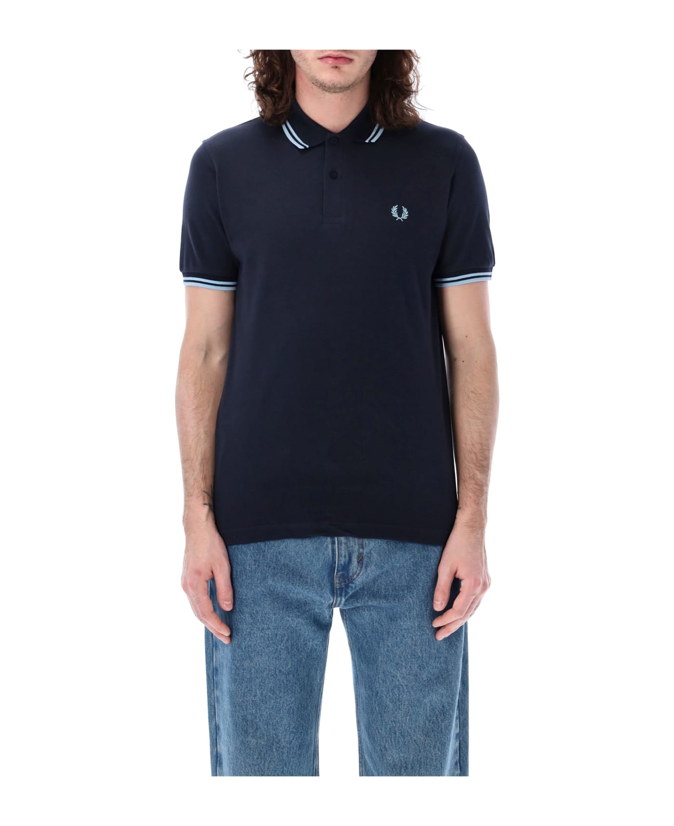 Fred Perry The Original Twin Tipped Piqué Polo Shirt - BLUE ポロシャツ