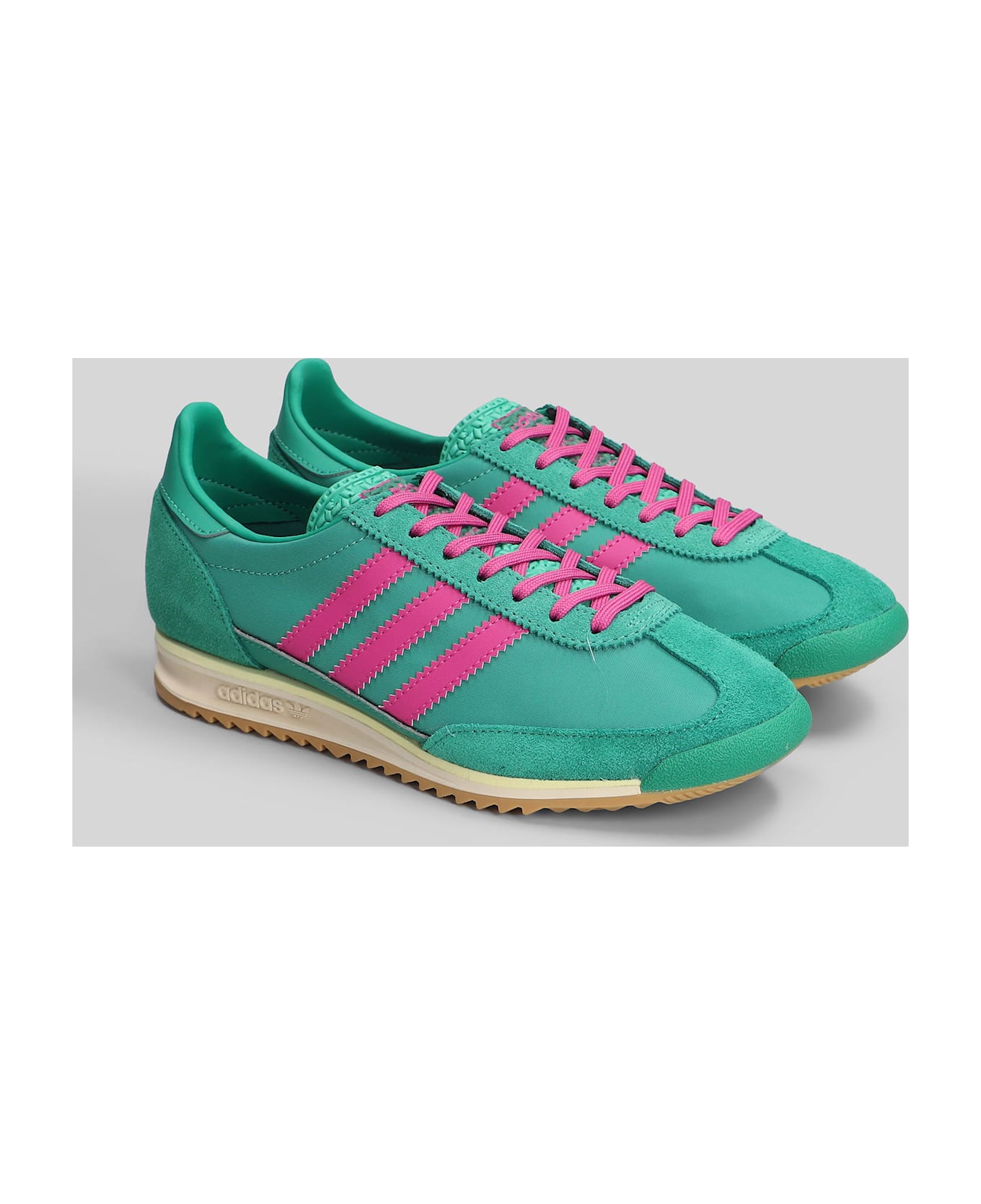 Adidas Sl 72 Og Sneakers In Green Suede And Fabric - green