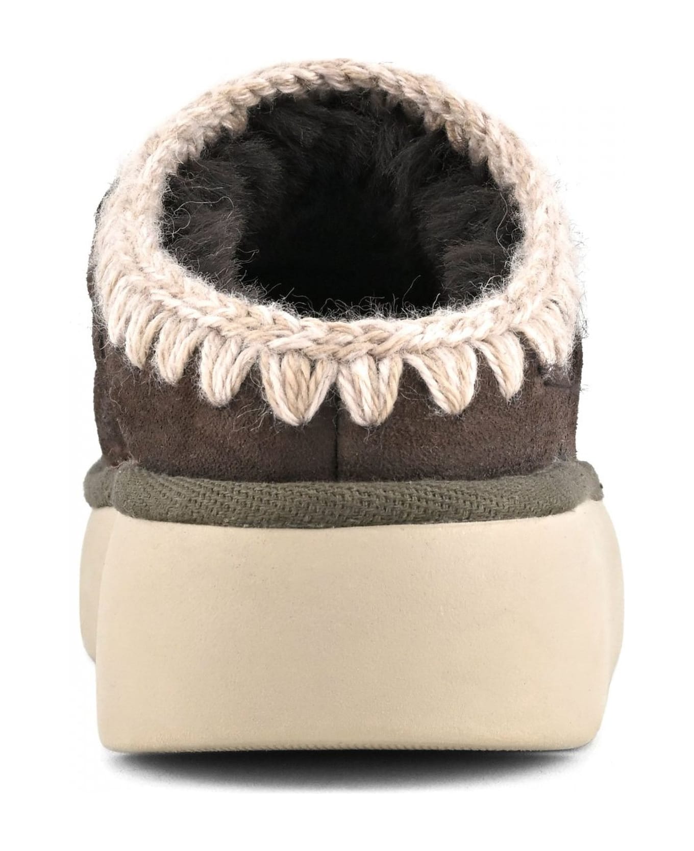 Mou Brown Double-face Sheepskin Bounce Clog - Brown