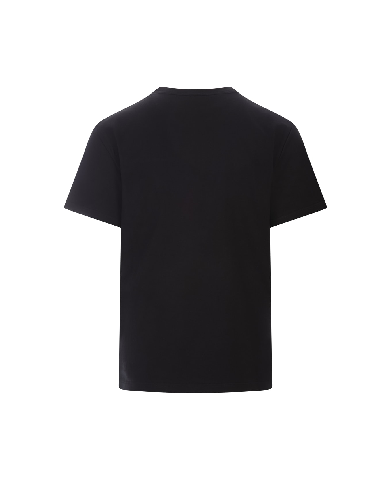 Alexander McQueen Black T-shirt With Two-tone Logo - Black
