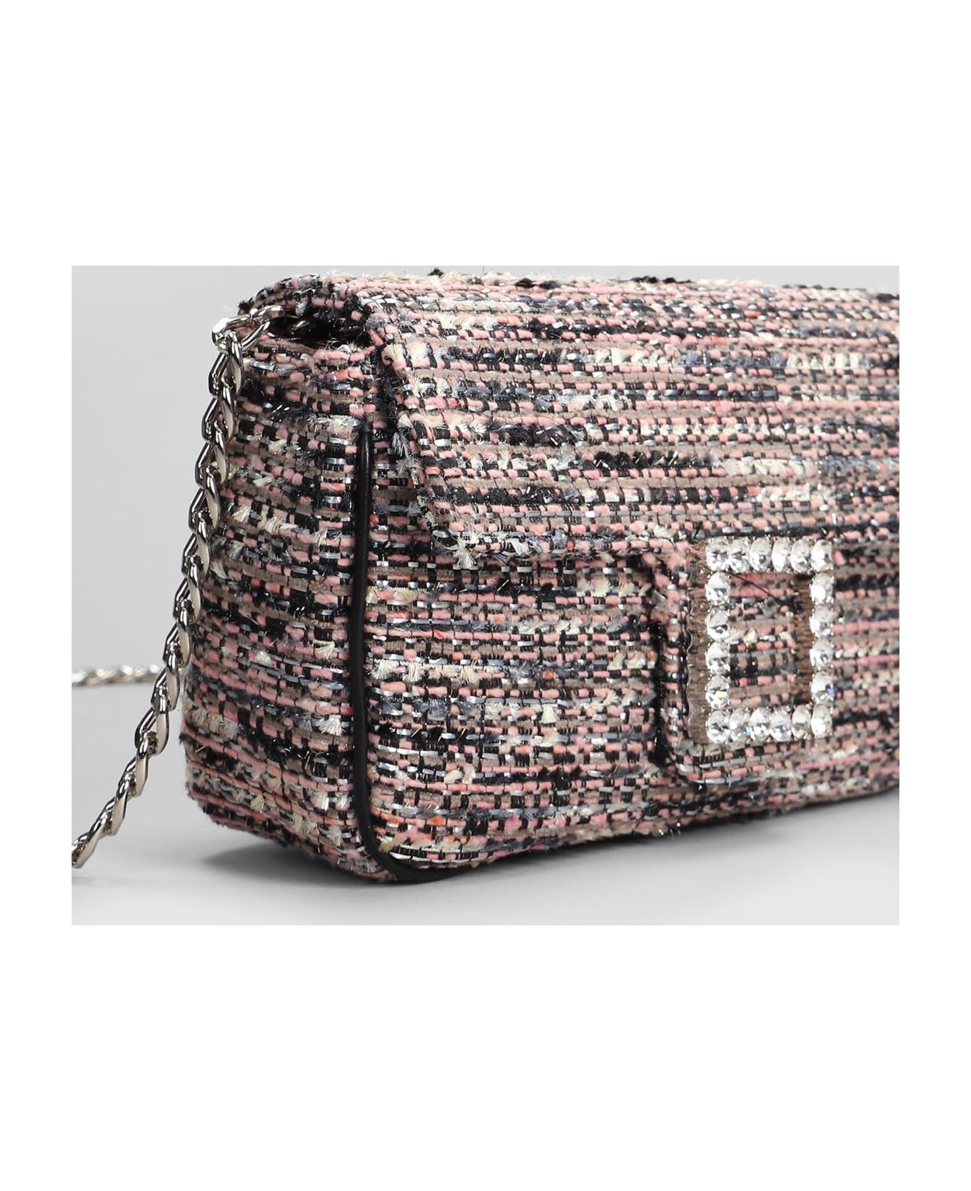 Roberto Festa Lunette Shoulder Bag In Rose-pink Wool - rose-pink