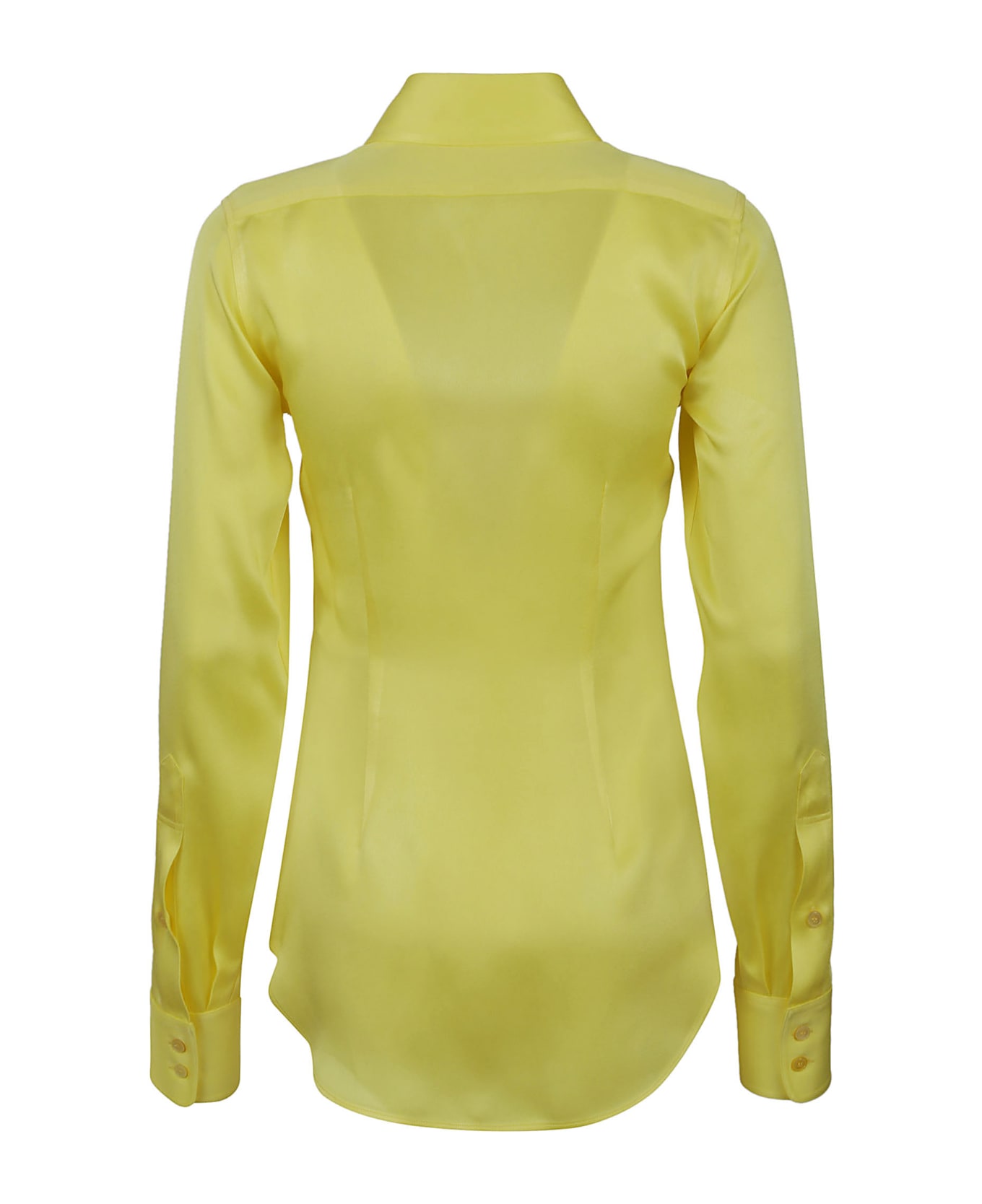 Stella McCartney Satin Shirt With Double Pocket - Lemon