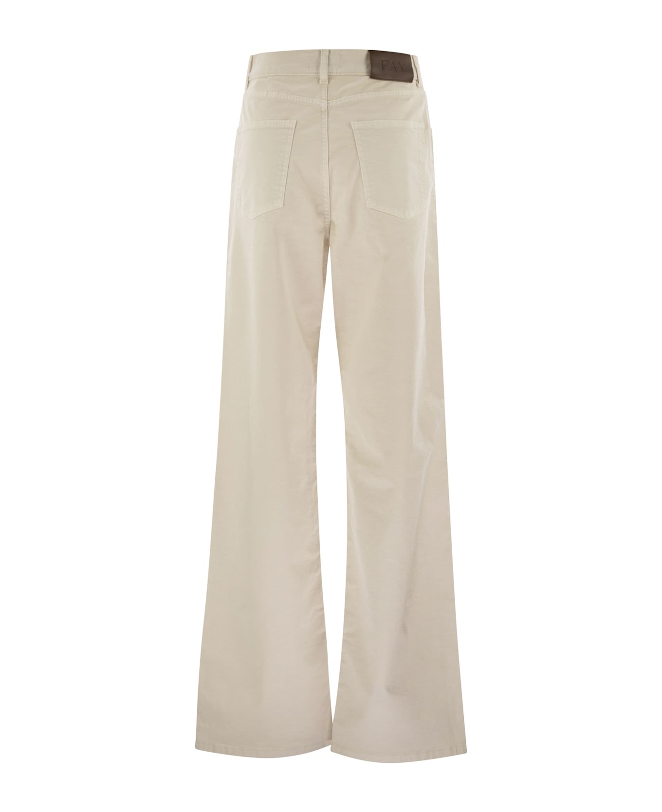 Fay 5 Pockets Flared Pants - Ivory