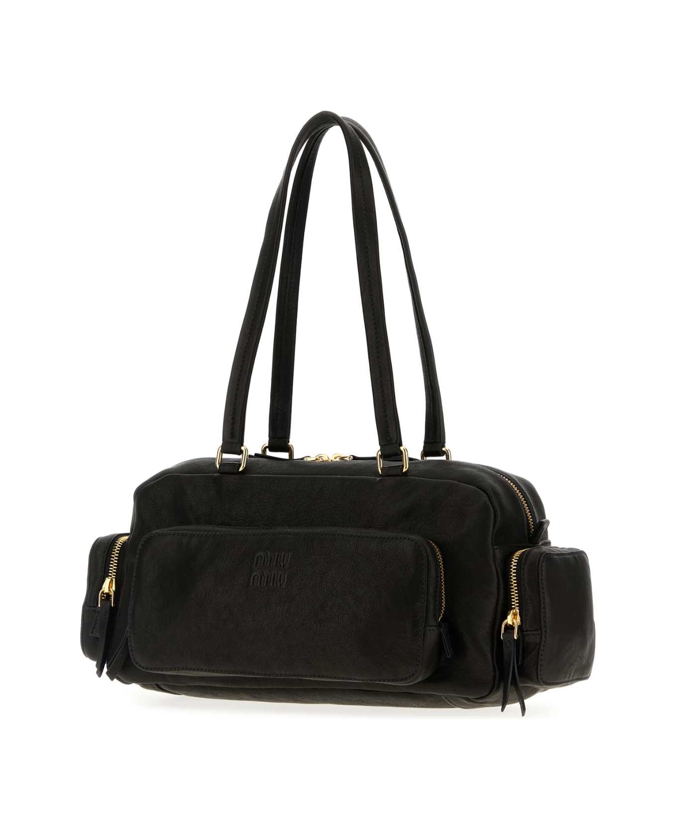 Miu Miu Black Leather Shoulder Bag - NERO