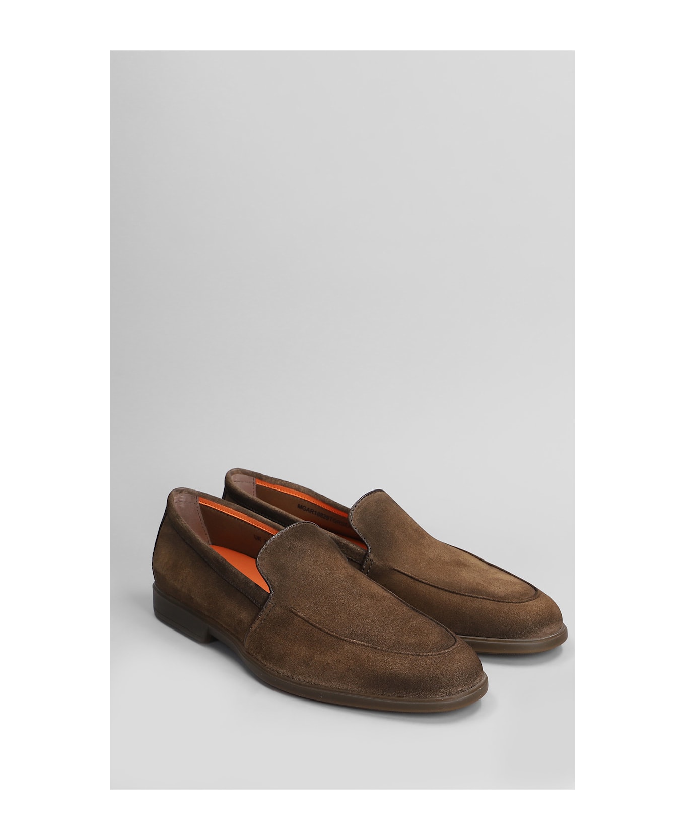 Santoni Malibu Loafers In Taupe Suede - taupe