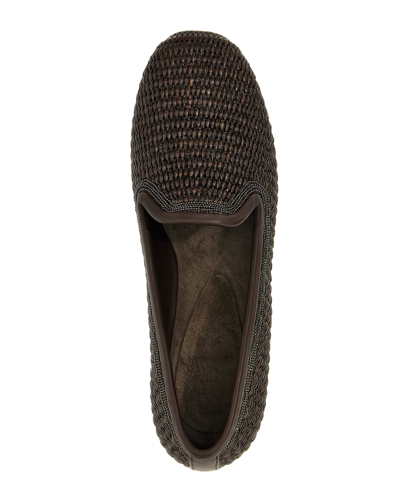 Brunello Cucinelli 'precious Trim' Slippers - Brown