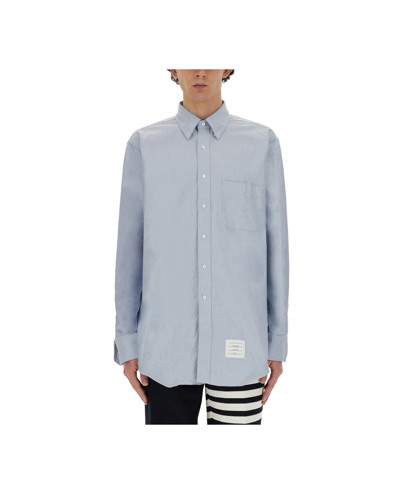 Thom Browne Cotton Oxford Shirt - LIGHT BLUE