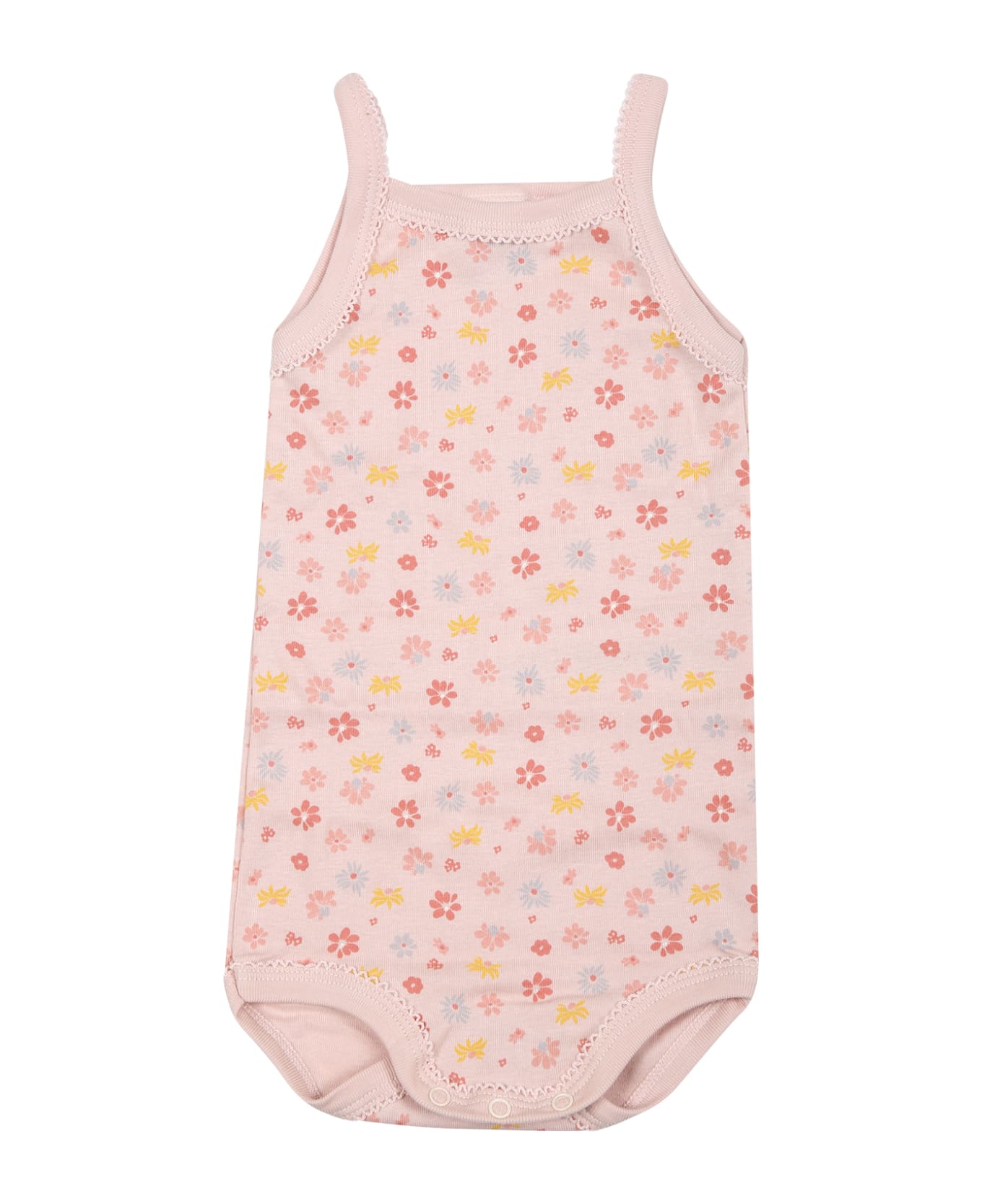 Petit Bateau Multicolor Set For Baby Girl With Flowers And Stripes - Multicolor ボディスーツ＆セットアップ