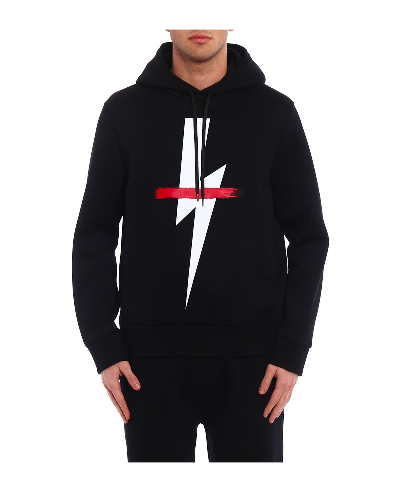Neil Barrett Logo Hooded Sweatshirt - Black
