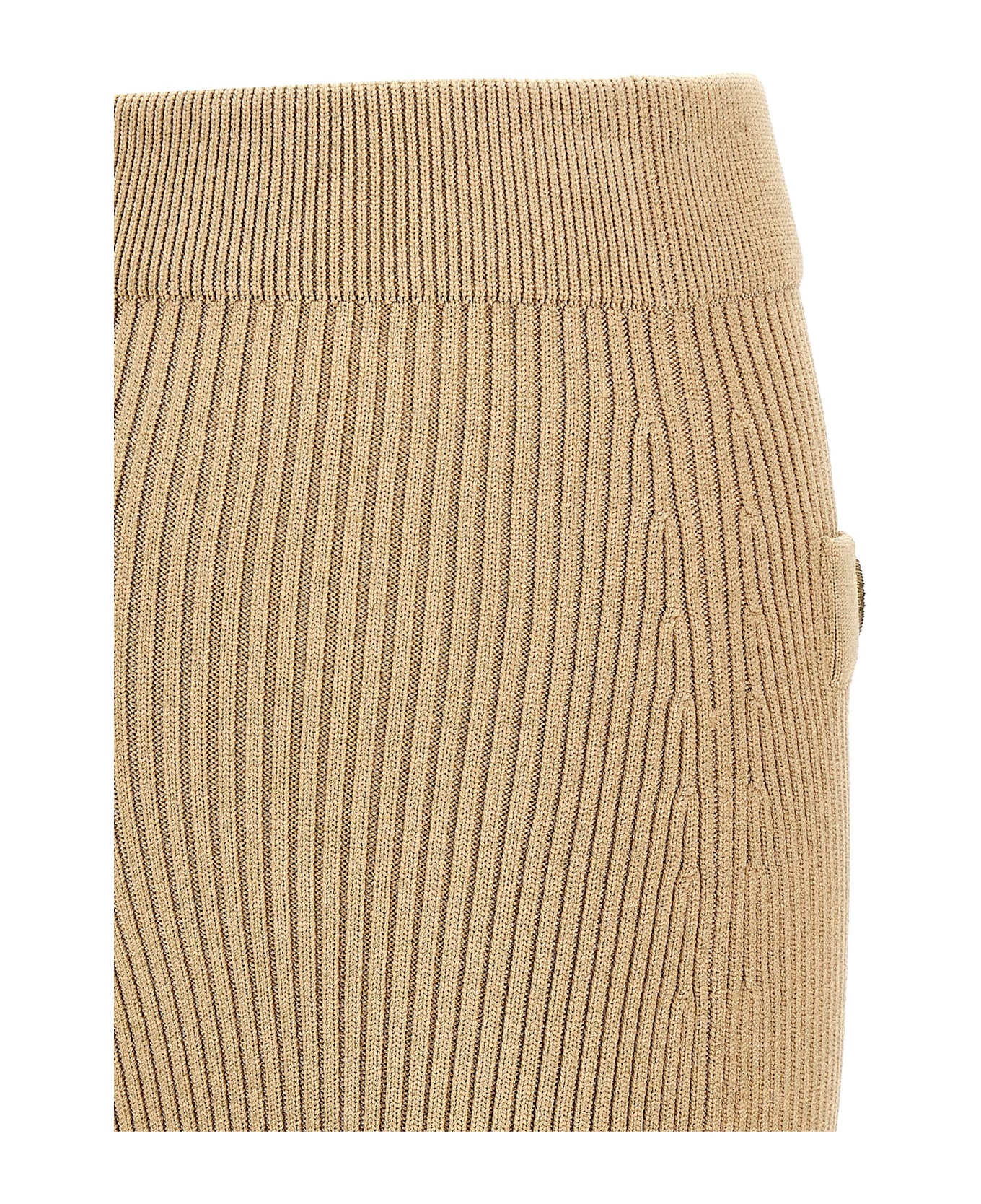 Balmain Knit Midi Skirt - Beige