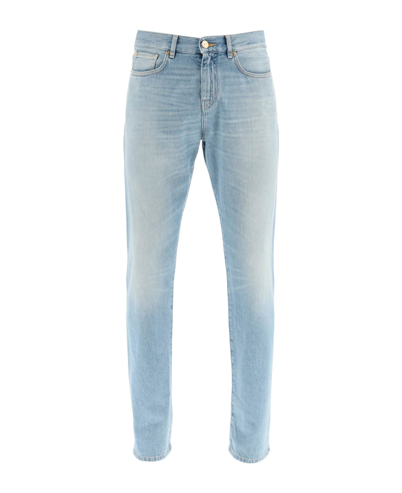 Versace 5-pocket Straight-leg Jeans - Blu Lavato Sbiadito