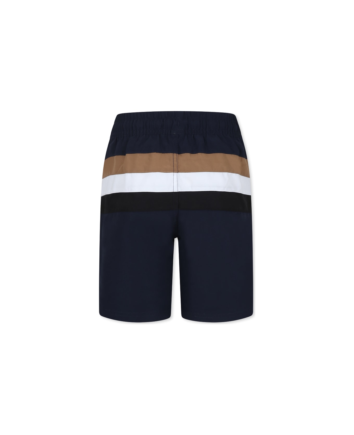 Hugo Boss Blue Swim Shorts For Boy With Logo - Blue