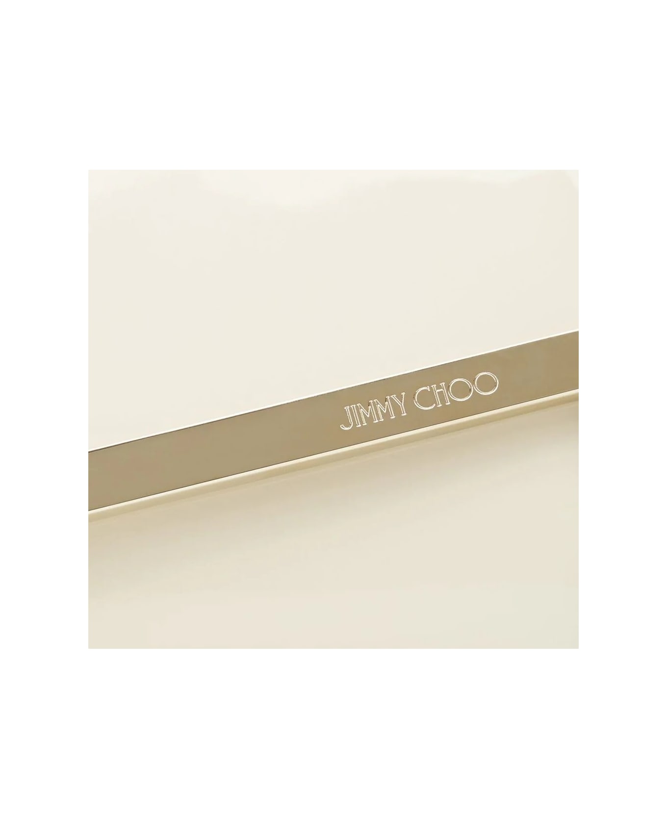 Jimmy Choo Emmie Clutch Bag In Milk Patent Leather - White