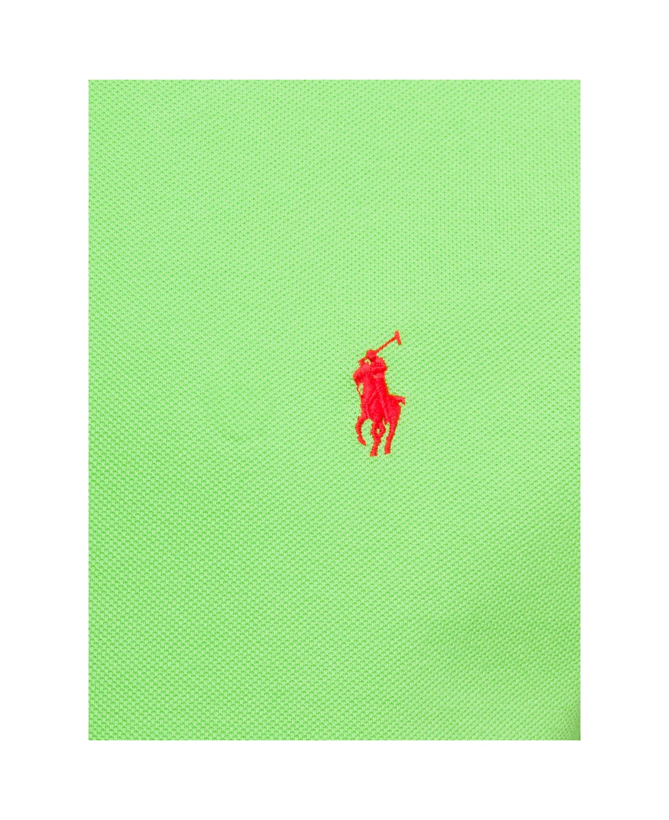 Polo Ralph Lauren Light Green And Red Slim-fit Pique Polo Shirt - Verde ポロシャツ