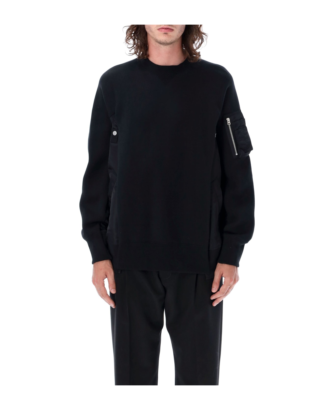 Sacai Sponge Sweat X Nylon Twill Pullover | italist, ALWAYS LIKE A