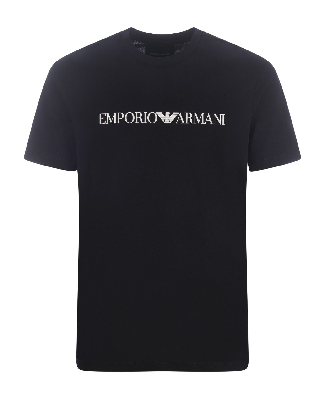 Emporio Armani Logo Printed Crewneck T-shirt - Blu