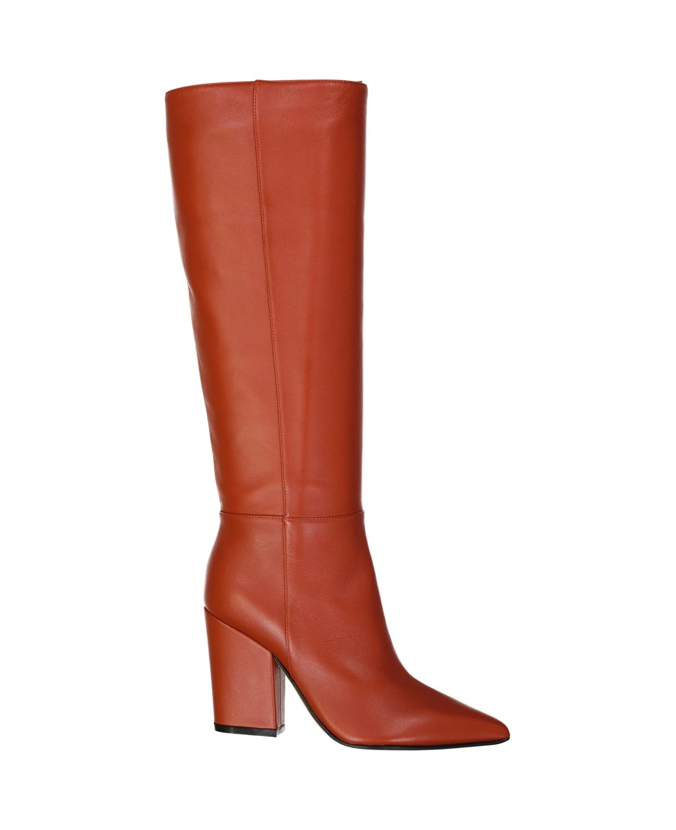 Sergio Rossi Leather Heel Boots - Orange ブーツ