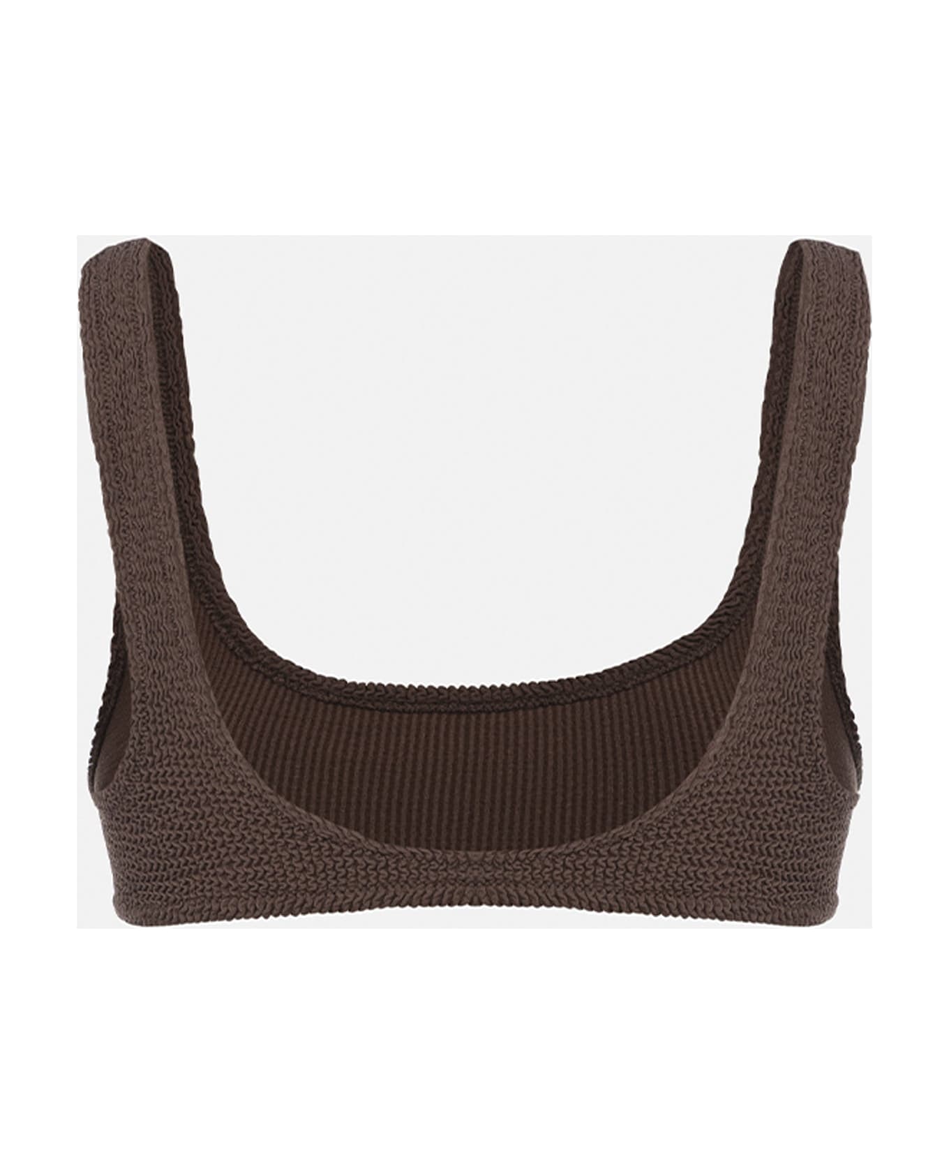 MC2 Saint Barth Woman Brown Classic Crinkle Bralette Naima - BROWN