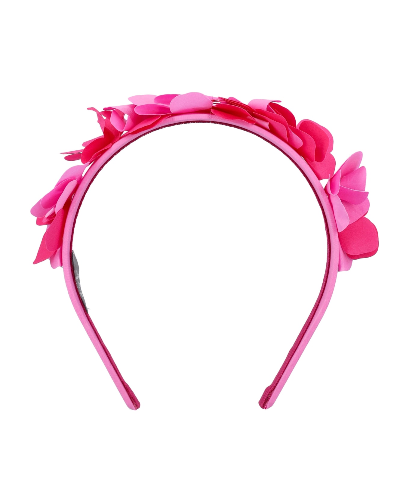Il Gufo Headband With Floral Appliqués - PINK