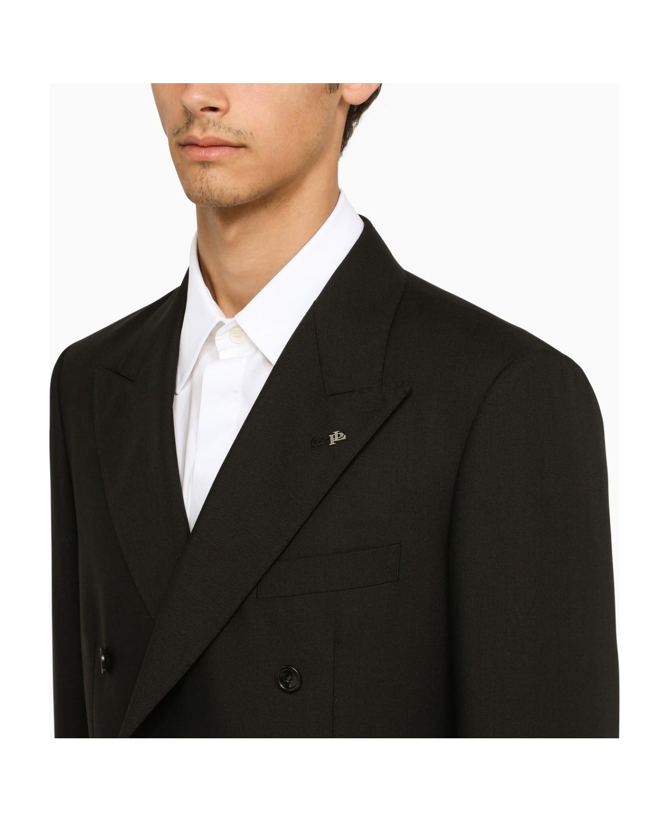 Tagliatore Black Double-breasted Suit In Wool - Nero スーツ