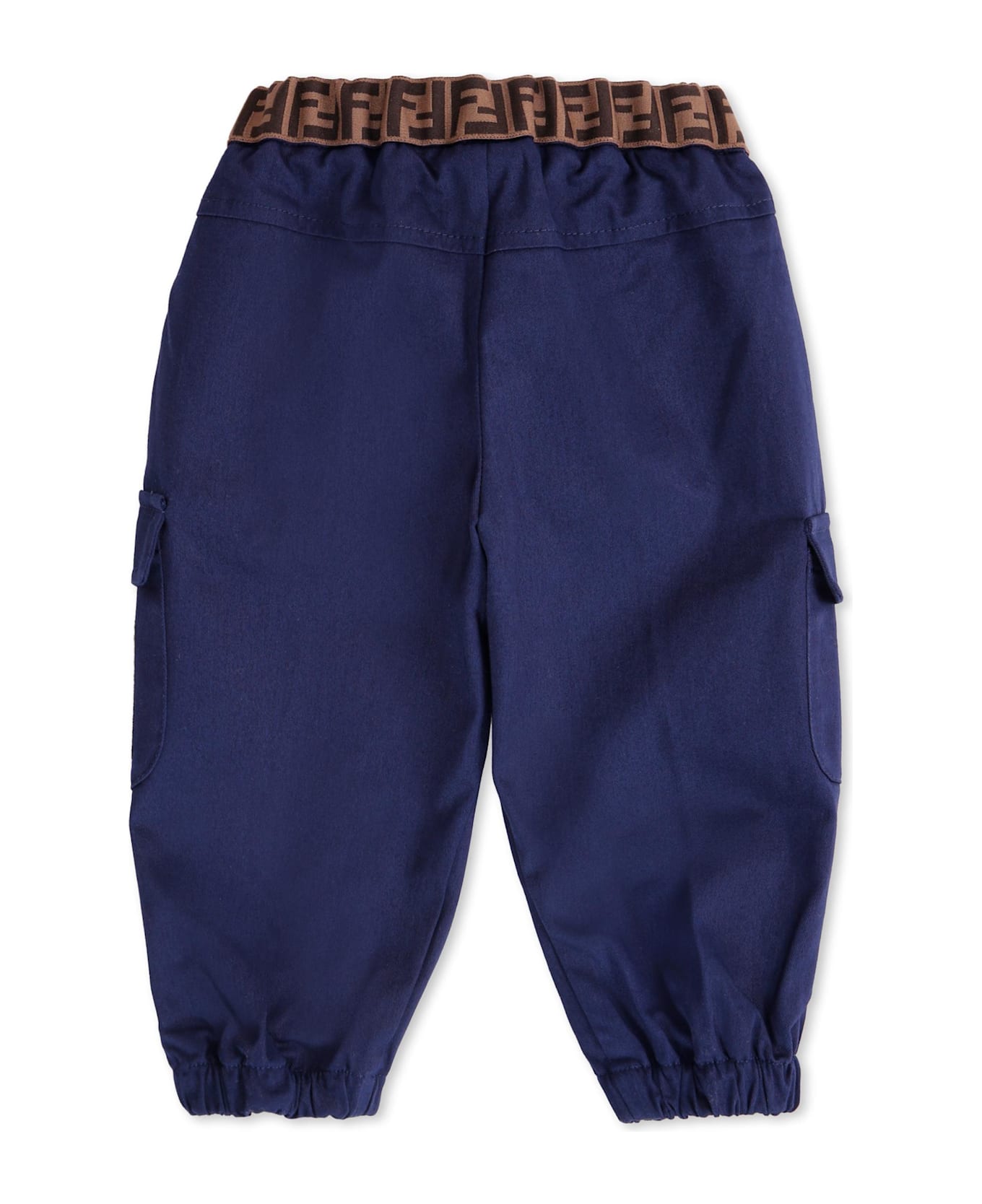 Fendi Blue Cargo Pants For Baby Boy - Blue