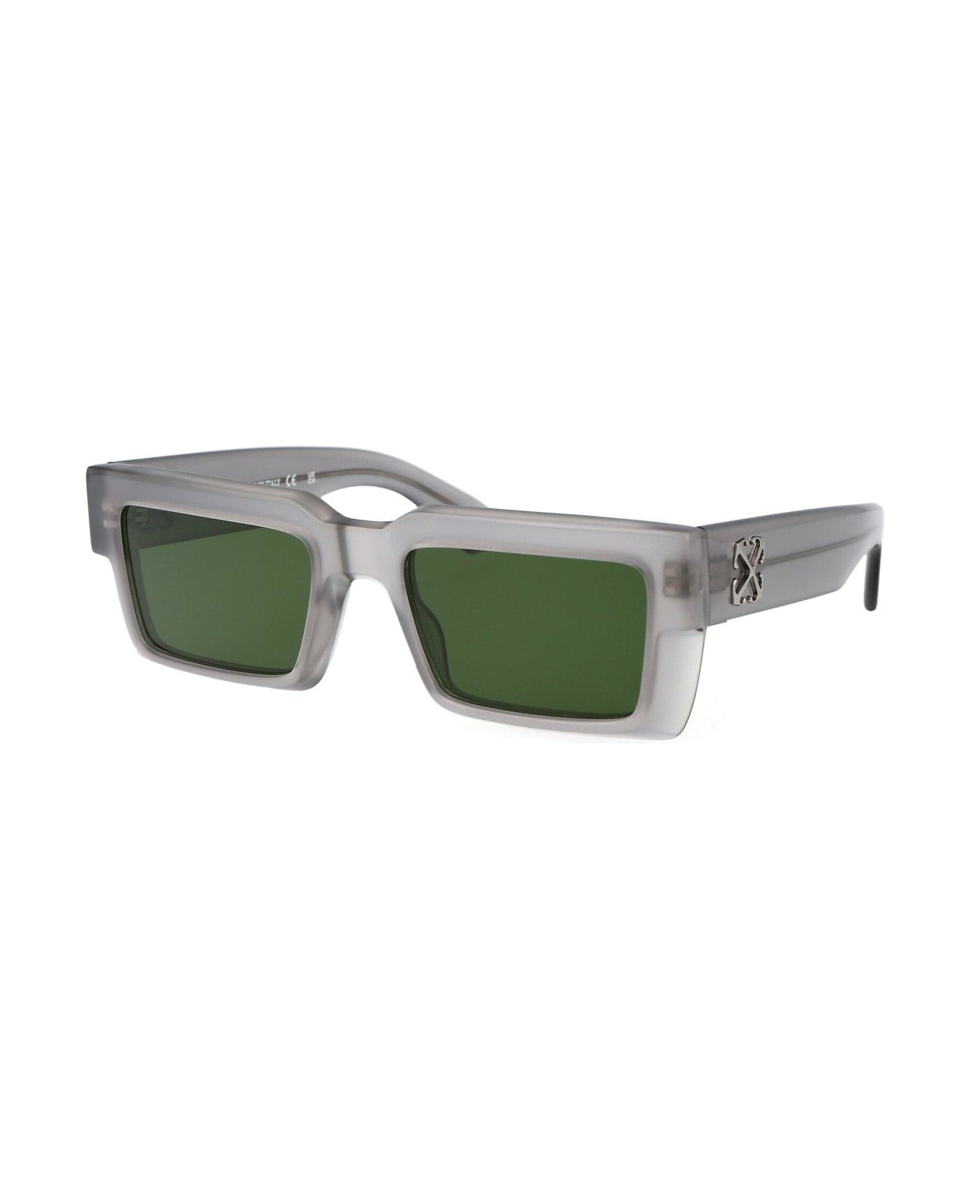 Off-White Rectangular Frame Sunglasses - Grigio e Verde