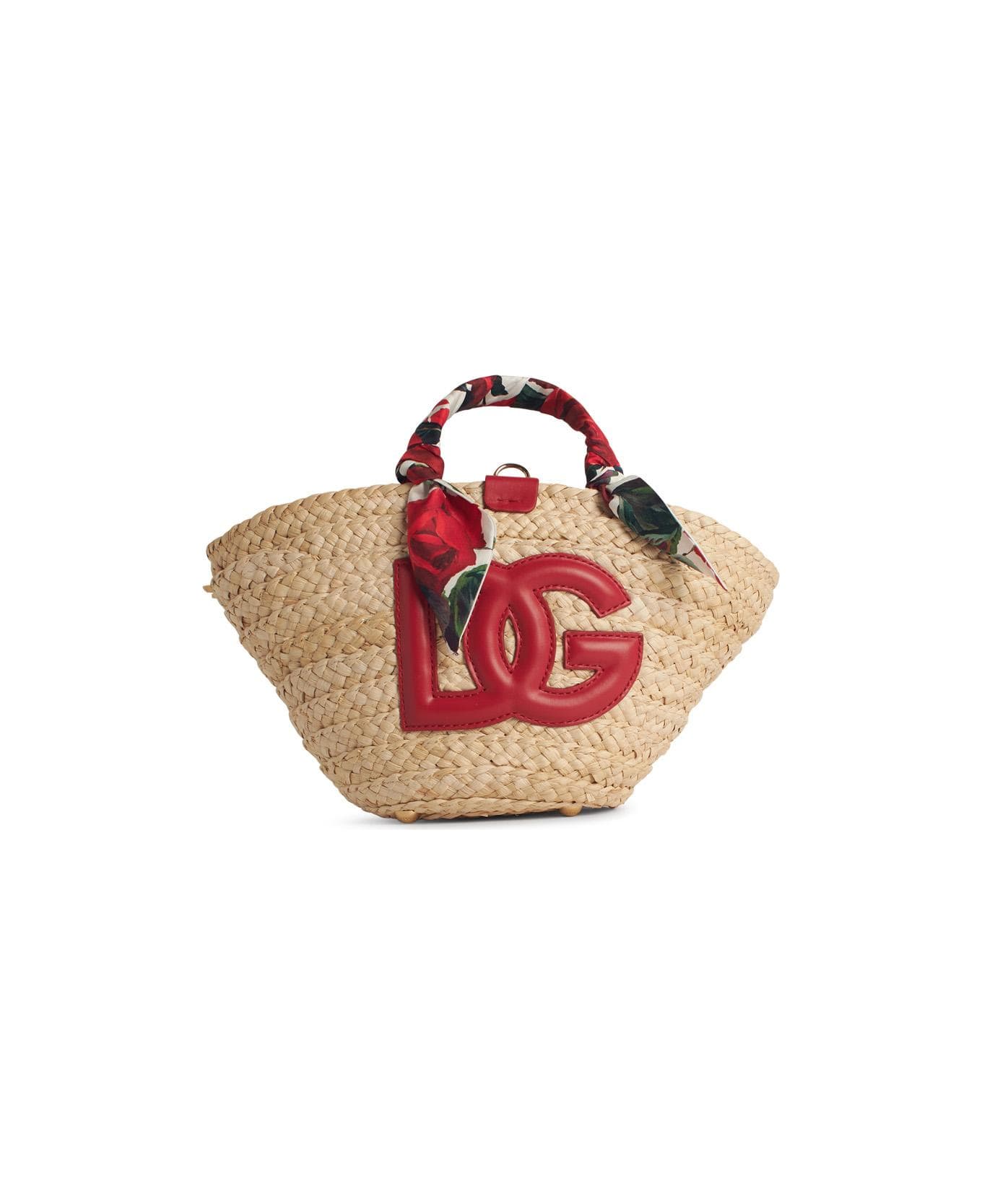Dolce & Gabbana 'rafia' Red Corn Blend Shopping Bag - ROSA ROSSA F.BCO