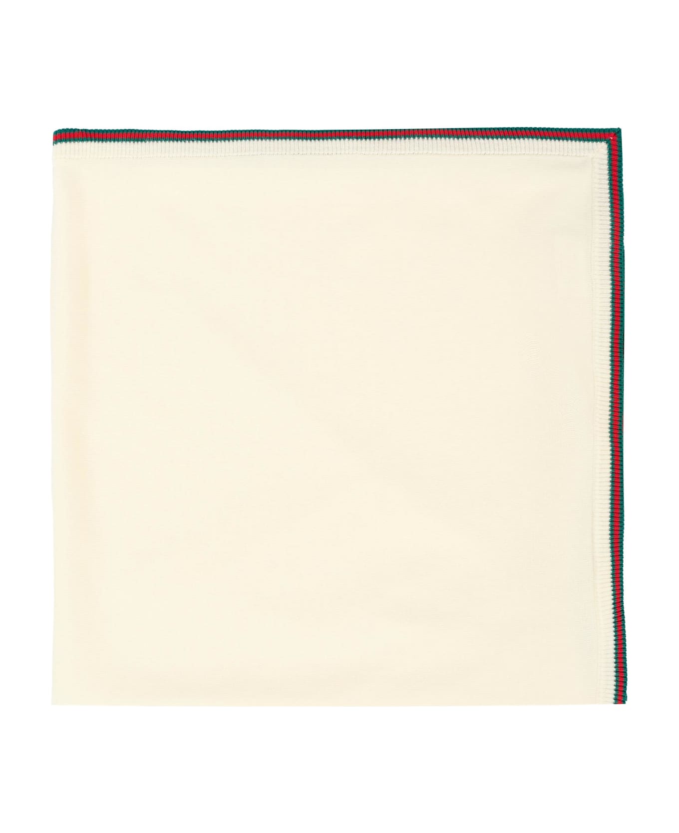 Gucci Ivory Blanket For Babykids With Web Detail - Ivory