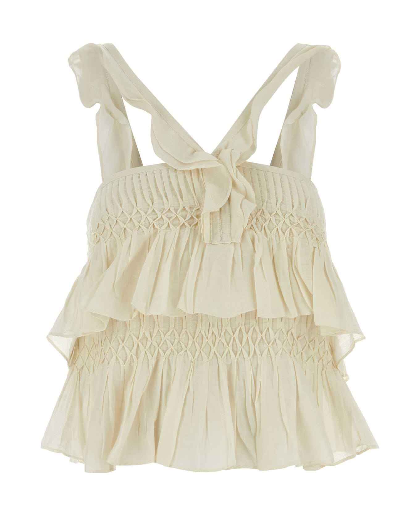 Marant Étoile Cream Voile Daren Top - White